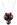 chandelier "pavot" avec cinq porte encens bicolore rouge et noir